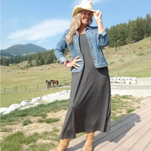 Wool& audrey tencel™ maxi dress - black heather (charcoal gray) - Picture 9 of 9